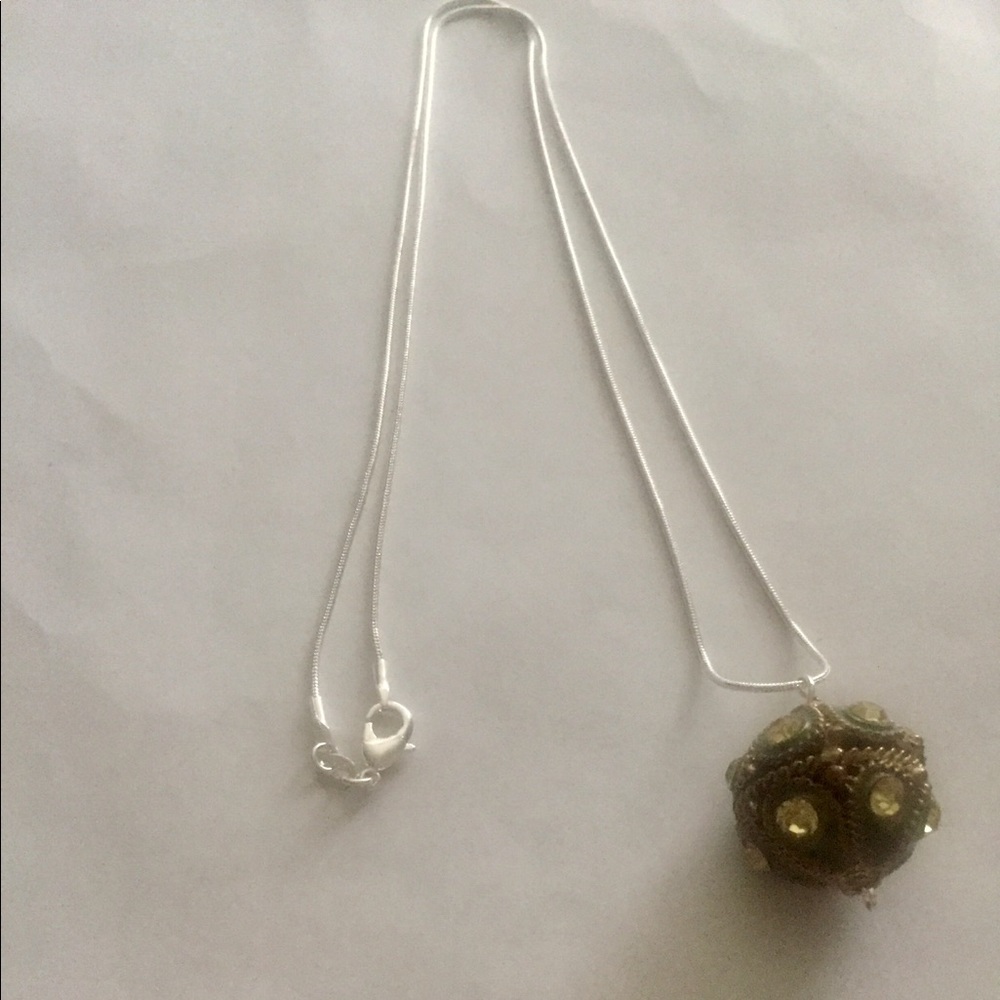 Natural Stone Sterling Silver Necklace